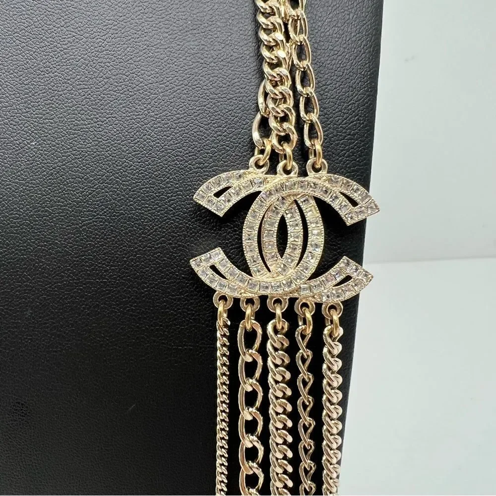 Chanel Strass CC Multistrand Necklace